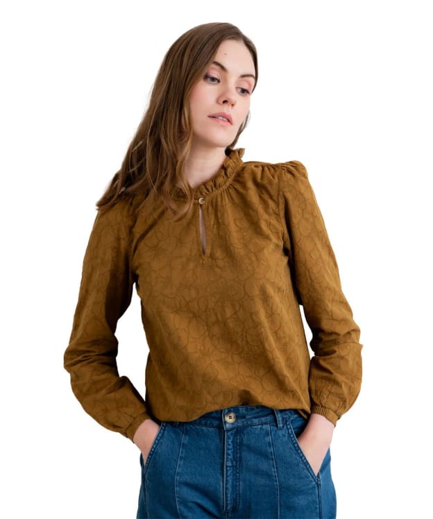 Women's Lily & Me Emily Jacquard Keyhole Neck Blouse - Bronze