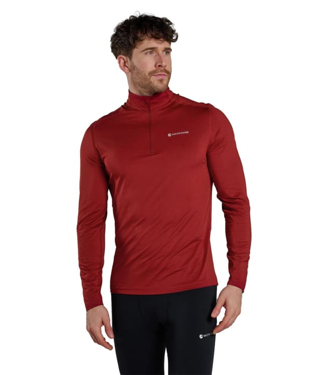 Men's Montane Dart XT Thermal Zip Neck Long Sleeved Baselayer Top - Dark Maple