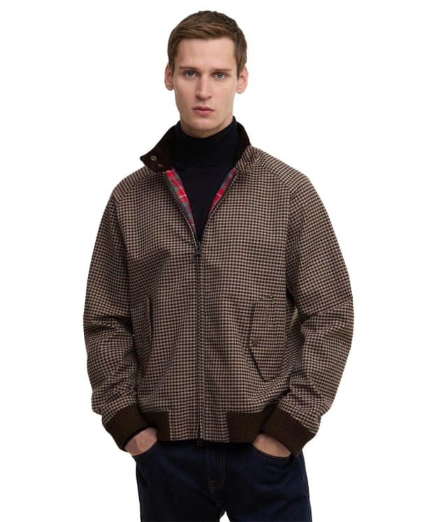 Men's Barbour X Baracuta Porton Showerproof Jacket - Brown Houndstooth