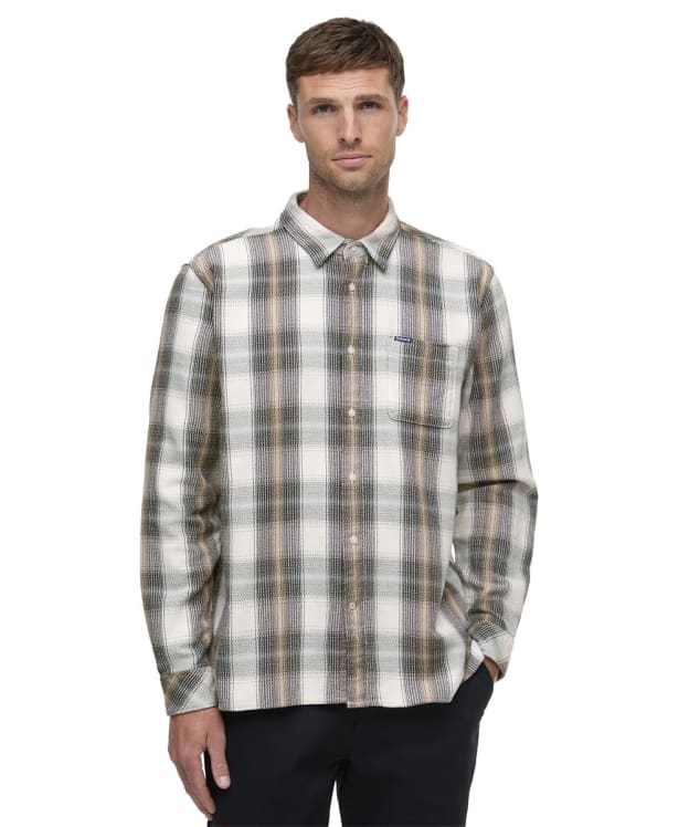 Men's Barbour Hawthorn Checked Long Sleeved Relaxed Shirt - Whisper White