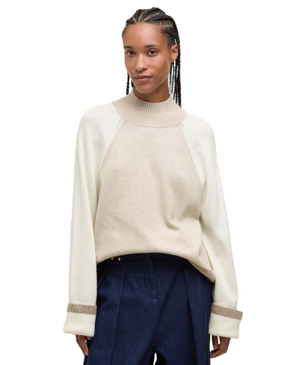 Women's Barbour Wren Knitted Jumper - Oat Multi