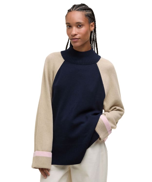 Women's Barbour Wren Knitted Jumper - Honey / Cherry Blossom