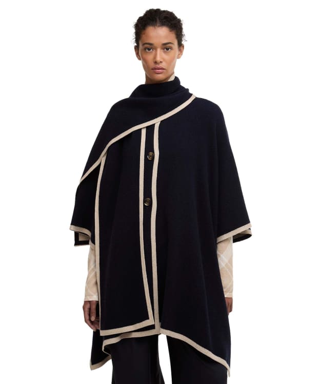 Women's Barbour River Knitted Cape - Dark Navy