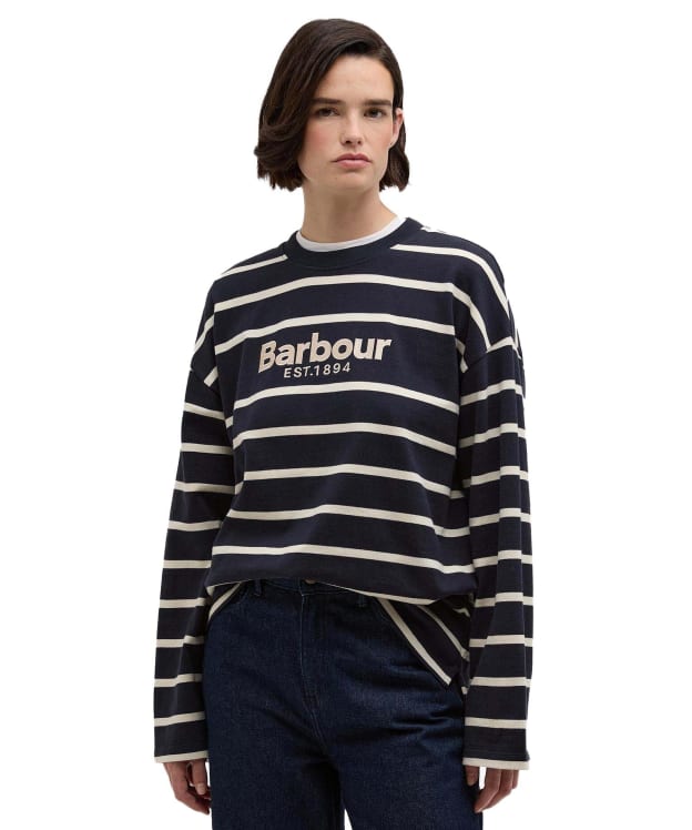 Women's Barbour Maeve Top - Dark Navy / Ecru Stripe