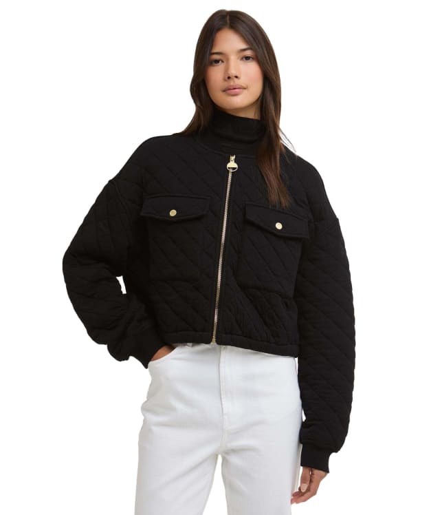 Women's Barbour International Katya Sweat Bomber - Black