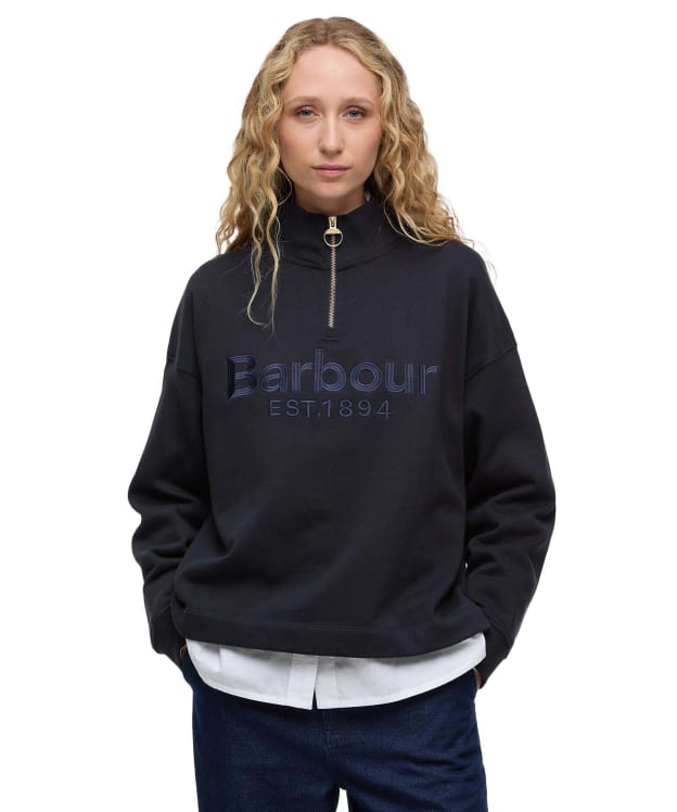 Women's Barbour Sara Half Zip Sweatshirt - Dark Navy