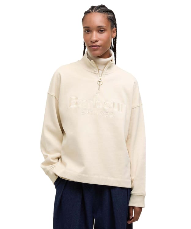 Women's Barbour Sara Half Zip Sweatshirt - Oat