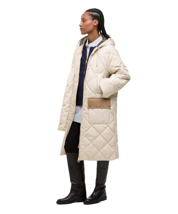 Women's Barbour Braidley Quilted Jacket - Oatmeal / Ancient Tartan