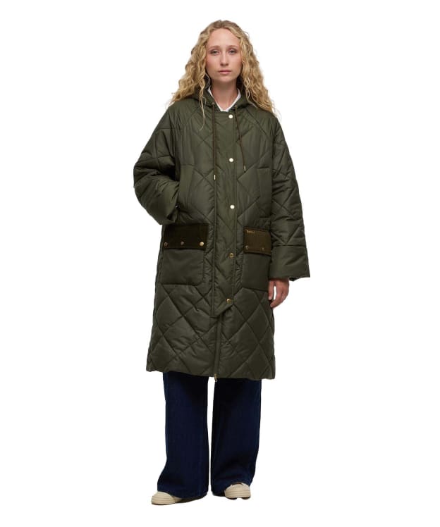 Women's Barbour Braidley Quilted Jacket - Olive / Ancient Tartan