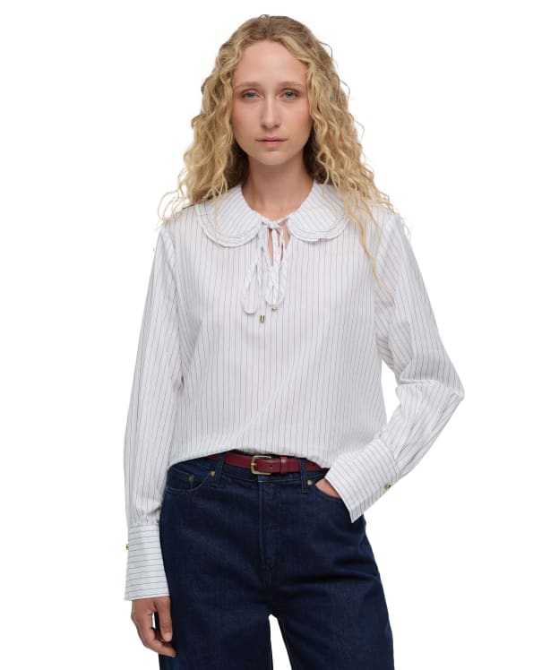 Women's Barbour Avery Shirt - White / Dark Navy