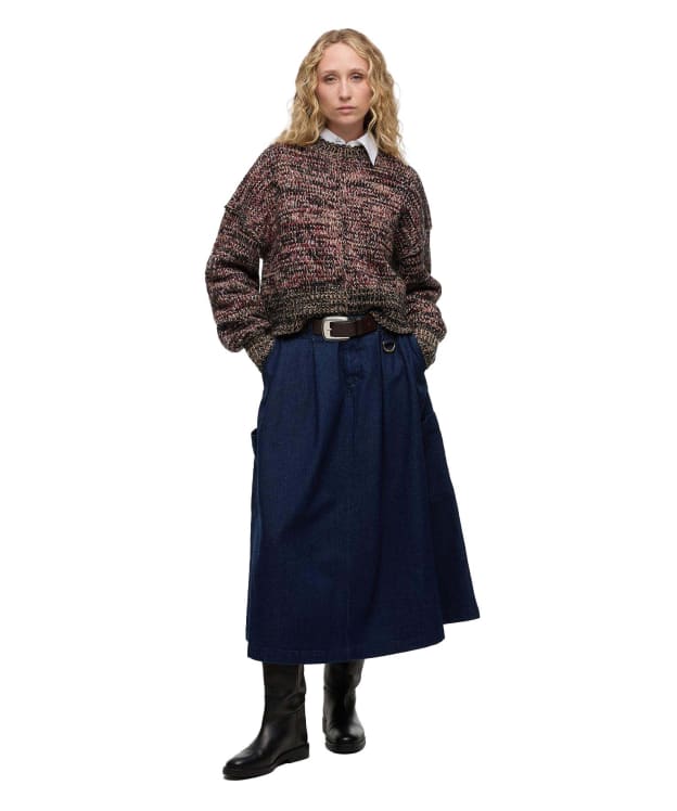 Women's Barbour Saima Denim Midi Skirt - Rinse Wash Denim