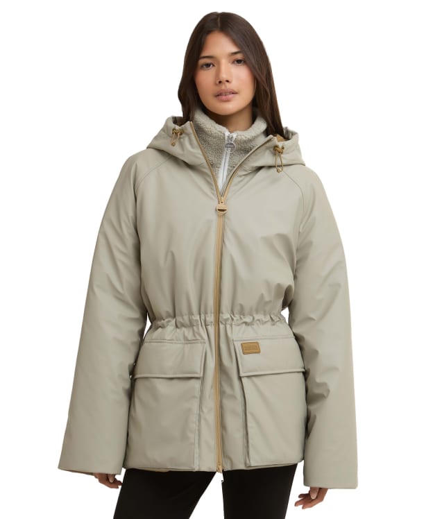 Women's Barbour International Jourdaine Showerproof Jacket - Glacier Grey / Antique Bronze