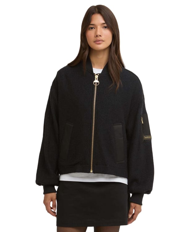 Women's Barbour International Monique Wool Bomber Jacket - Black