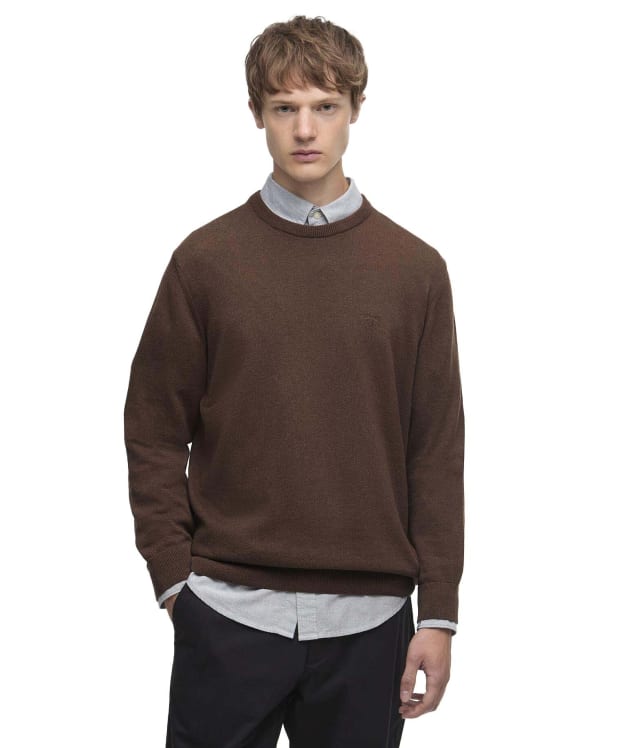 Men's Barbour Pima Cotton Crew Neck Sweater - Umber