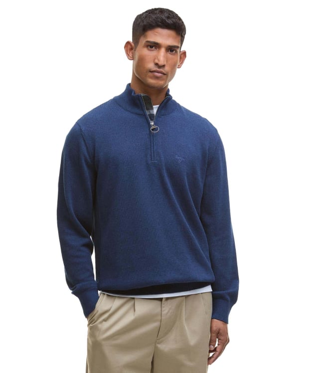 Men’s Barbour Cotton Half Zip Sweater - Inky Marl