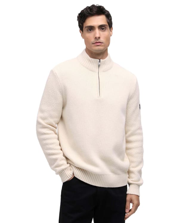 Men's Barbour International Enfield Funnel Neck Jumper - Whisper White