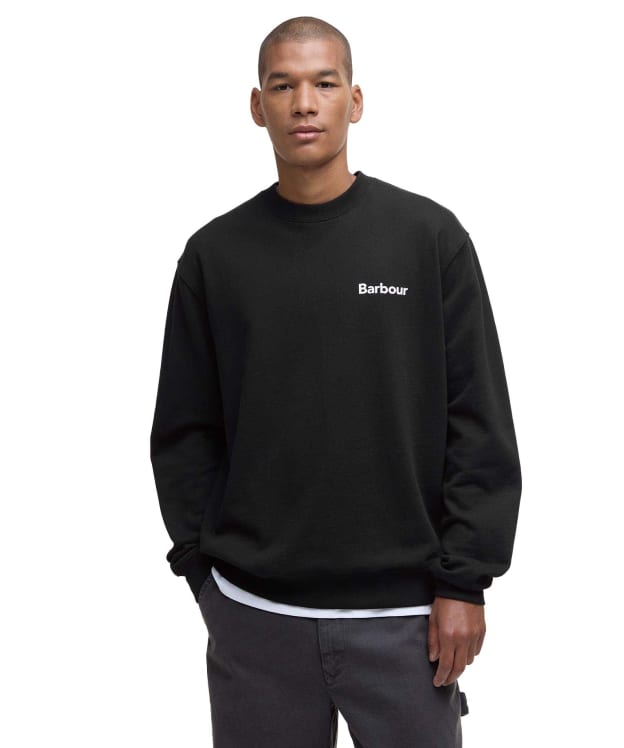 Men's Barbour Firbank Relaxed Crew Neck Sweatshirt - Black