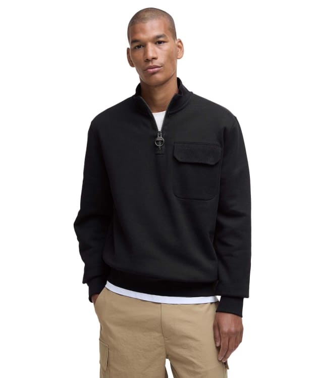 Men's Barbour Lowgill Relaxed Half Zip Sweatshirt - Black