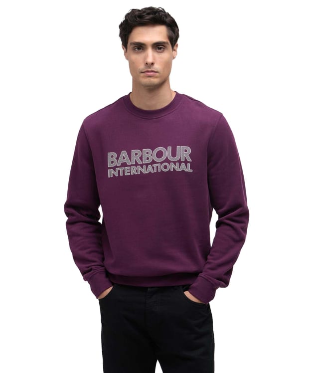 Men's Barbour International Essential Graphic Crew Sweatshirt - Potent Merlot