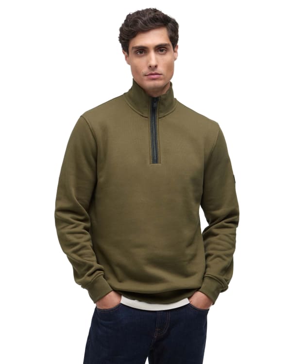 Men's Barbour International Rufforth Half Zip Sweatshirt - Light Sage