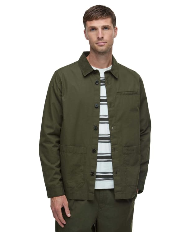Men's Barbour Cole Tailored Fit Poplin Overshirt - Olive