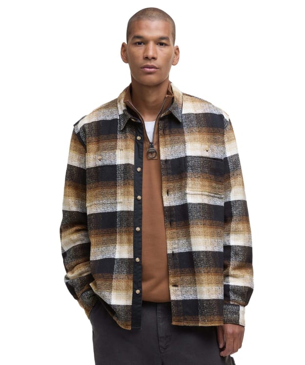 Men's Barbour Woodfoot Checked Long Sleeved Relaxed Shirt - Black