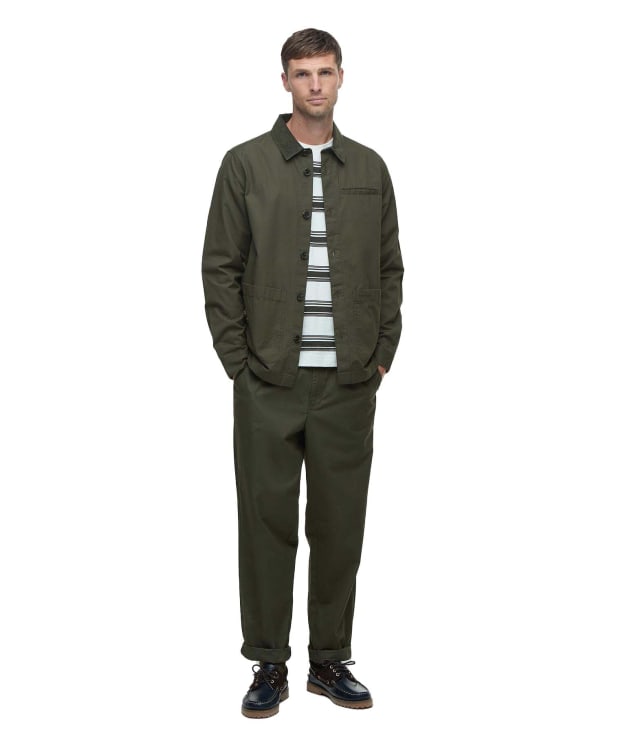 Men's Barbour Cole Relaxed Fit Poplin Trouser - Olive