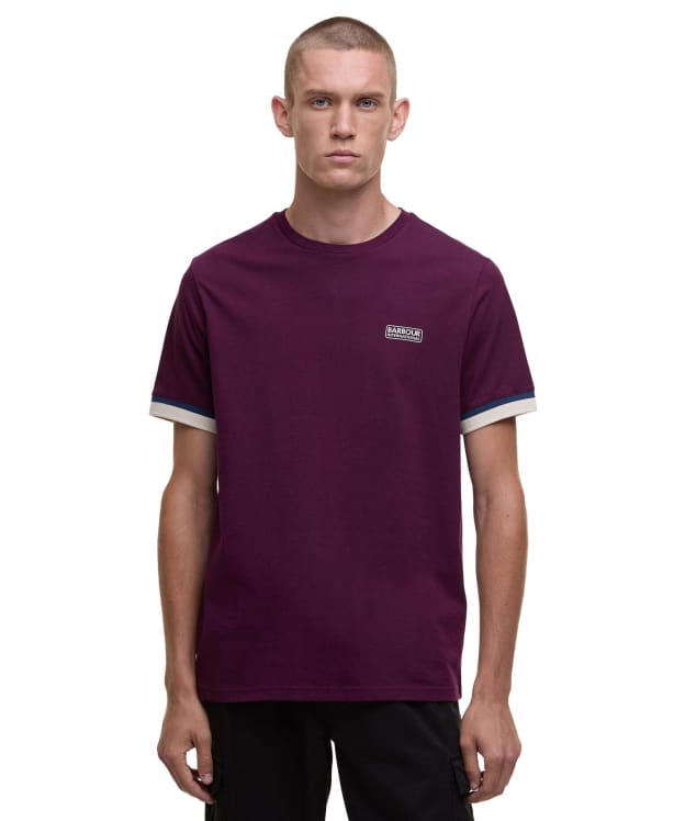 Men's Barbour International Deep Cuff Evan Tipped T-Shirt - Potent Merlot