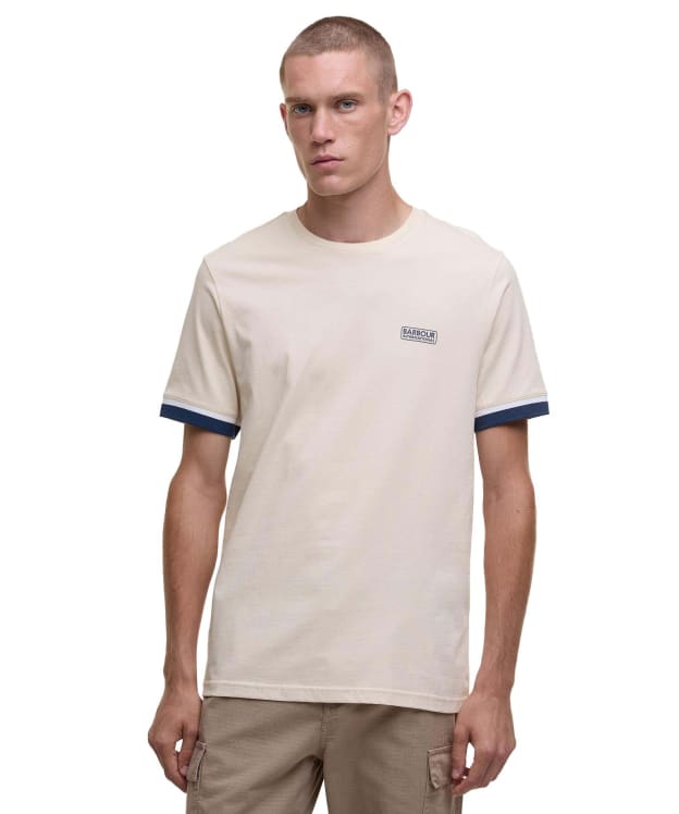 Men's Barbour International Deep Cuff Evan Tipped T-Shirt - Calico White