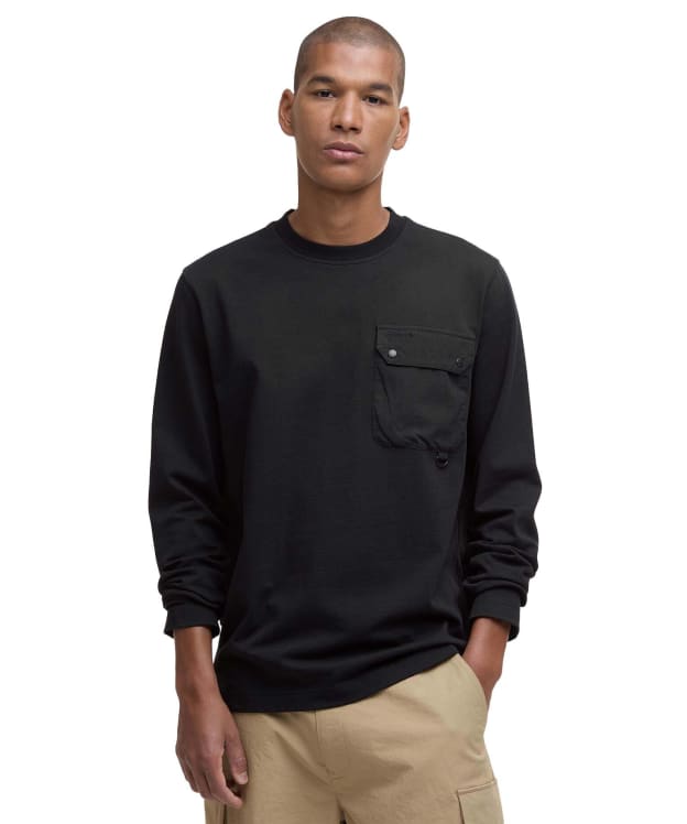 Men's Barbour Leazes Long Sleeve Relaxed T-Shirt - Black