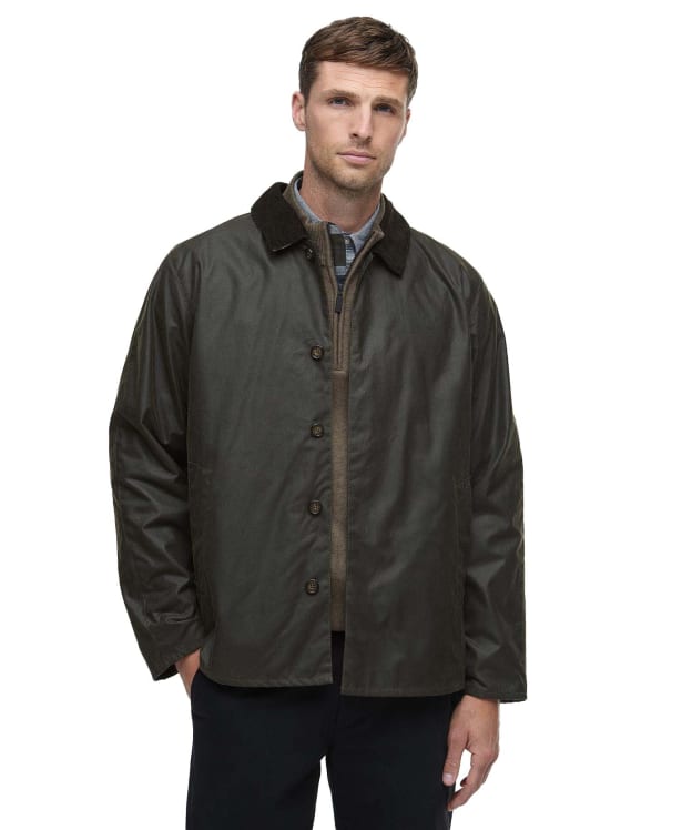 Men's Barbour Short Lorden Wax Mac - Olive