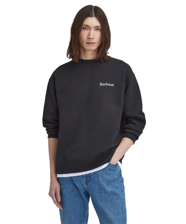 Men's Barbour Nicholas Oversized Crew Neck Sweatshirt - Black