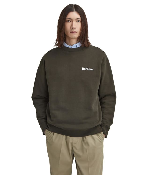 Men's Barbour Nicholas Oversized Crew Neck Sweatshirt - Sage