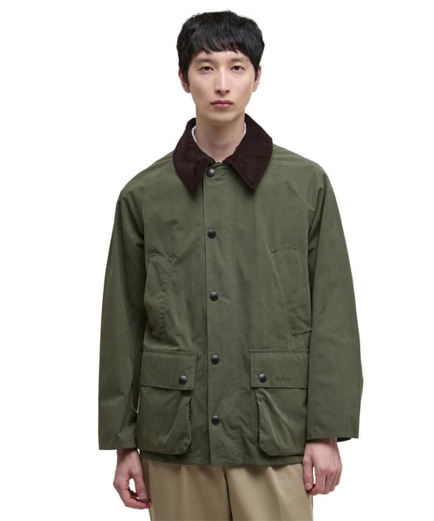 Mens Barbour Oversized Peached Bedale Casual Jacket - Sage