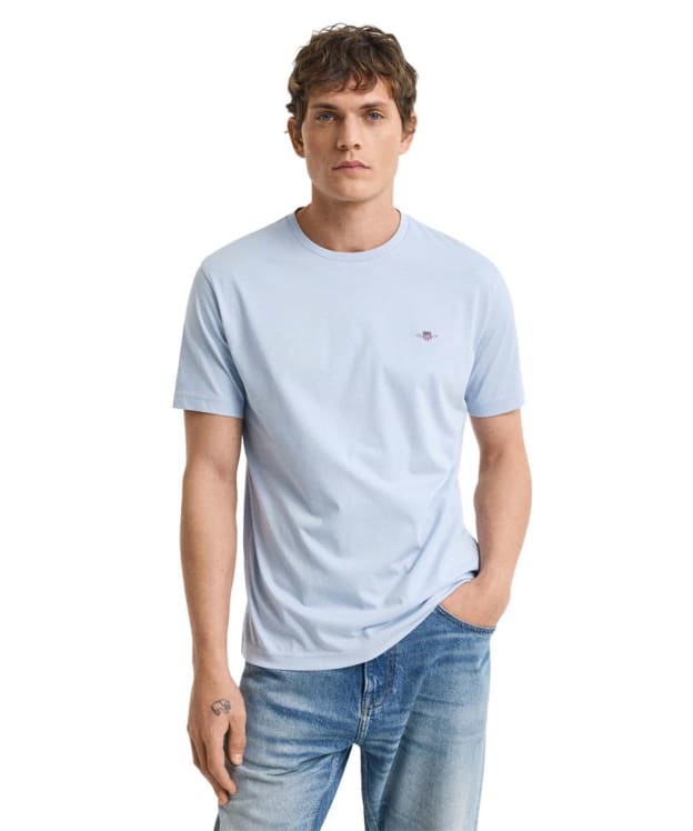 Men's GANT Regular Shield Short Sleeve Cotton T-Shirt - Fresh Blue