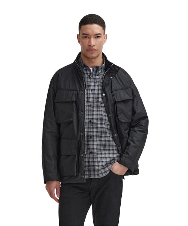 Men's Barbour International Brunton Waxed Jacket - Black