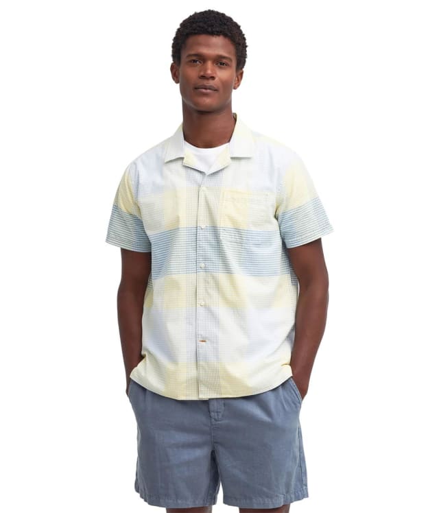 Men's Barbour Chesil Short Sleeve Summer Fit Cotton Shirt - Lemon