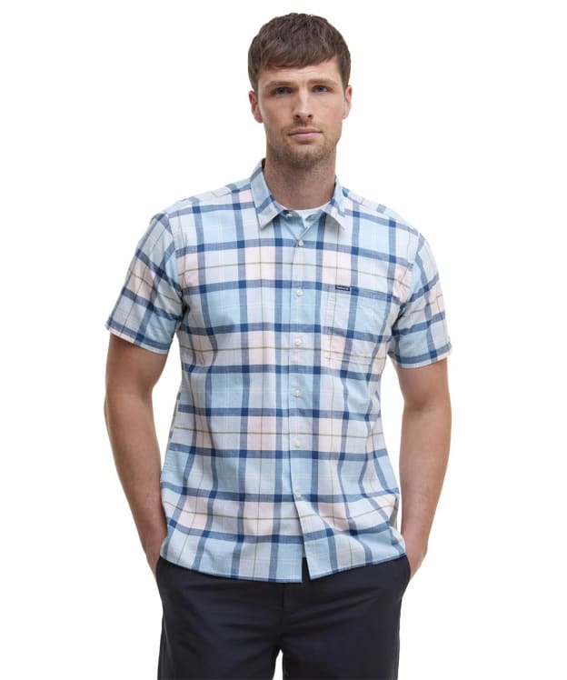 Men's Barbour Gordon Short Sleeved Regular Fit Shirt - Pink Salt Tartan