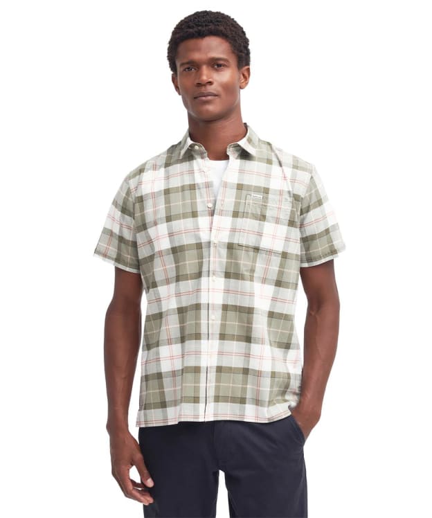 Men's Barbour Gordon Short Sleeved Regular Fit Shirt - Glenmore Olive