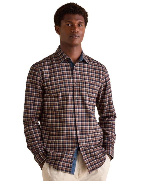 Men's Joules Buchannan Classic Fit Cotton Shirt - Navy / Brown Check