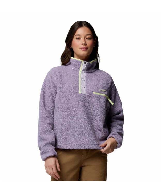 Women's Columbia Helvetia™ II Cropped Half Snap Fleece - Shale Purple / Lavender Pearl / Citron Haze
