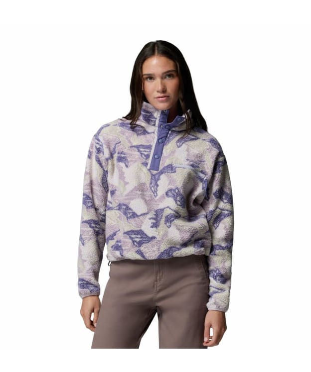 Women's Columbia Helvetia™ II Printed Cropped Half Snap Fleece - Lavender Pearl Sunscape