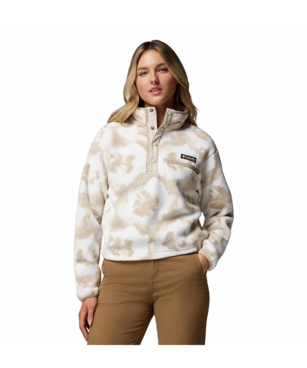 Women's Columbia Helvetia™ II Printed Cropped Half Snap Fleece - Sea Salt Sprayflower