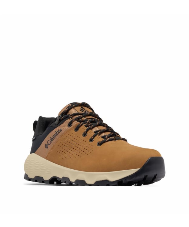 Men's Columbia Newton Nimble Leather Waterproof Walking Shoes - Elk / Black