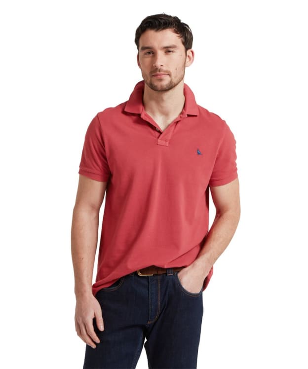 Men's Schöffel St Ives Garment Dyed Polo Shirt - Slate Red