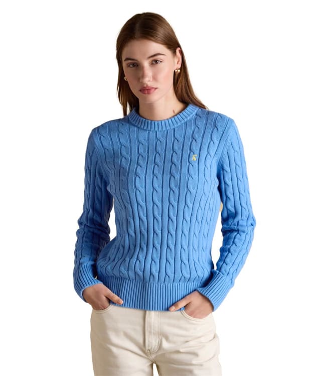 Women's Joules Classic Cable Knit Jumper - Blue