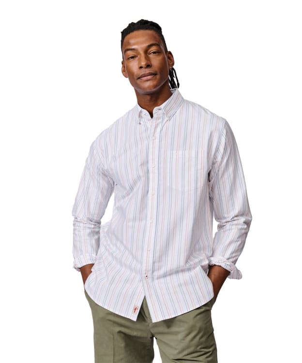 Men's Aubin Aldridge Oxford Button Down Stripe Shirt - Multi Colourful Stripe