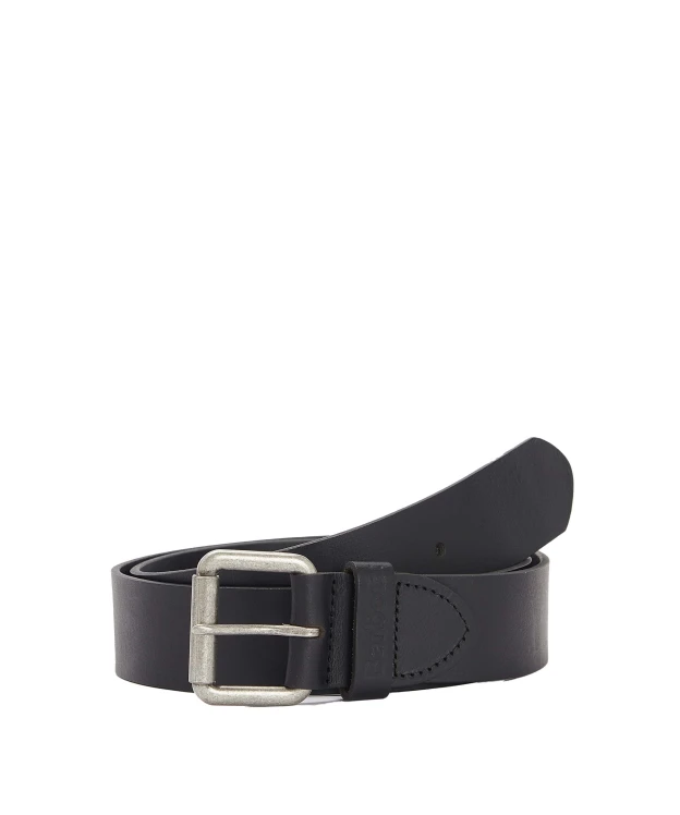 Men's Barbour Allanton Leather Belt - Matt Black