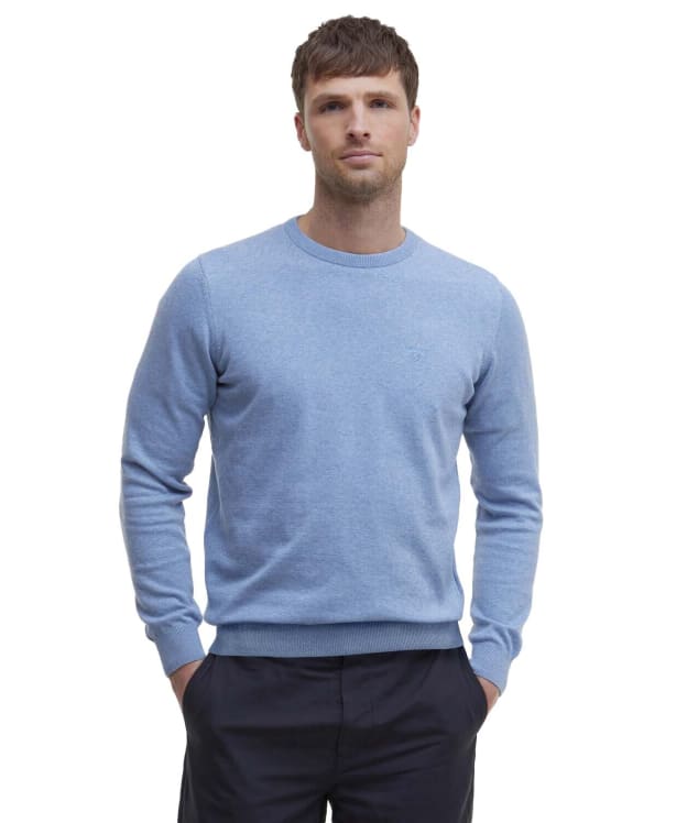 Men's Barbour Pima Cotton Crew Neck Sweater - Dark Chambray