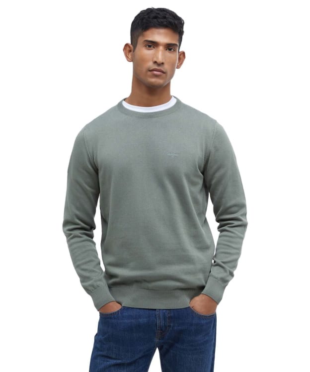 Men's Barbour Pima Cotton Crew Neck Sweater - Agave Green